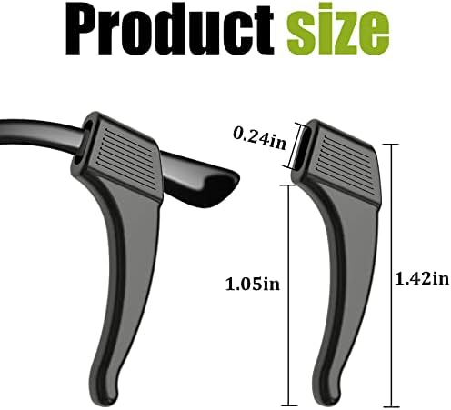 SMARTTOP 20 Pairs Anti-Slip Eyeglass Ear Grips Hook Comfortable Silicone Elastic Eyeglasses Temple Tips Sleeve Retainer-For Eyewear Sunglasses Spectacles Glasses,Sports Eyeglasses