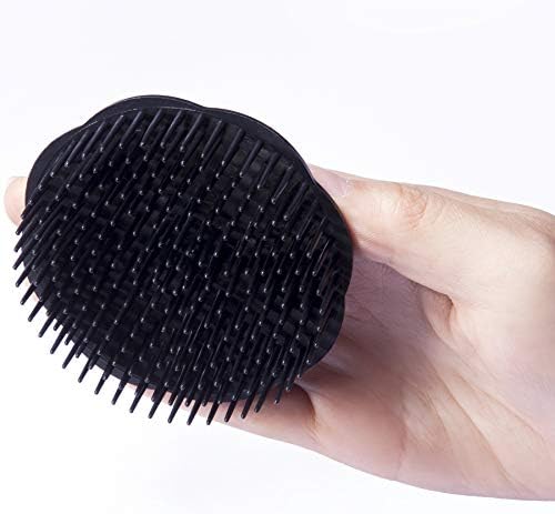 Hair Scalp Brush Dandruff Cleaning Brush Shower Scalp Shampoo Brush Scalp Massager Pack of 4 (Black and red)
