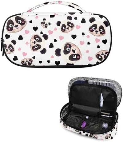 Panda Heart Diabetic Supplies Travel Bags Portable Insulin Container Travel Size Durable Medical Insulated Storage Case for Insulin Pen Blood Sugar Test Strips Syringe Needles