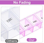 WLLHYF 4 Pack Weekly Pill Organizer, Portable Pill Box 7 Day Pill Cases Travel Medicine Organizer for Vitamins, Supplements and Medications