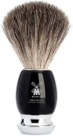 MÜHLE VIVO Black Resin Pure Badger Shaving Brush - Luxury Shave Brush for Men, Rich Lather