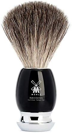 MÜHLE VIVO Black Resin Pure Badger Shaving Brush - Luxury Shave Brush for Men, Rich Lather