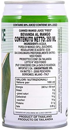 Foco Thai Jugo de Mango - Mango Juice (6 Pack, Total of 70.8fl.oz)
