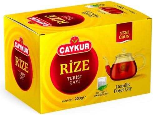 ÇAYKUR Rize Turist Large Tea Bags for Teapot Brew, Bright Red, Loose Leaf, Individually Wrapped 40 Bags, 200gr / 7.05 Oz