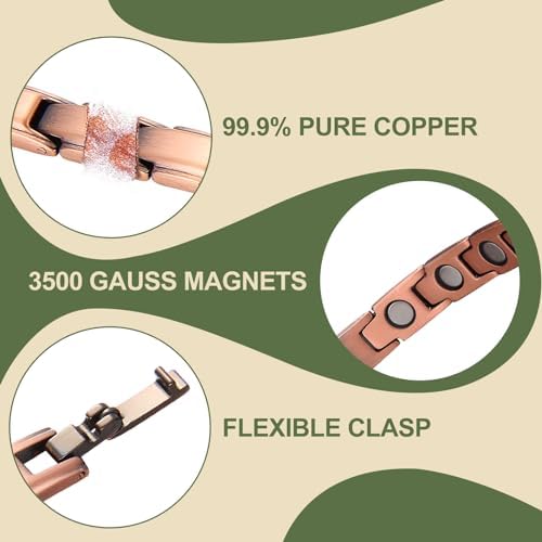 MagEnergy Copper Ankle Bracelet for Women, Christian Magnetic Anklets with 3500 Gauss Magnets, Adjustable Biblical Cross Anklet, Jewelry Gift