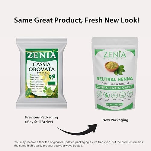 Zenia 100% Pure Neutral Henna Powder (Cassia Obovata) | 7oz (200g) | Colorless Henna for Hair | Natural Hair Conditioner | for Silky, Soft & Shiny Hair