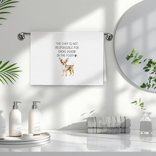 Chihuahua Gifts Kitchen Towels Set of 2, Chihuahua Gifts for Women Dish Tea Towels, Funny Dog Mom Dad Lovers Gifts for Women Men Owners Hand Towels, Funny Dog Kitchen Decor, 16x24 Inch