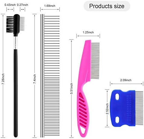 GUBCUB Pets Grooming Comb Kit for Small Dogs Puppies For Tear Stain Remover, 2-in-1 with Round Teeth to Remove Knots Crust Mucus