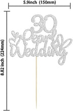 Gyufise 1Pcs 30 Pearl Wedding Cake Topper Glitter 30 Pearl Years Cake Pick Decoration for Happy 30th Anniversary Wedding Party Cake Decorations Supplies