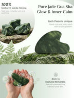 Rena Chris Gua Sha Facial Tools, Natural Jade Stone Guasha Tool for Face Massage - Face Sculpting Tool for Jawline Sculpting, Puffiness Reduction and Skincare Routine with Travel Pouch