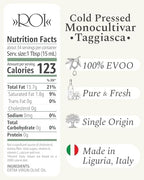 ROI Monocultivar Taggiasca Extra Virgin Olive Oil from Liguria Italy - Italian Olive Oil from Italy, First Cold Pressed EVOO, High Polyphenols, Fresh Harvest Premium EVOO - 16.9 fl oz (500ml)
