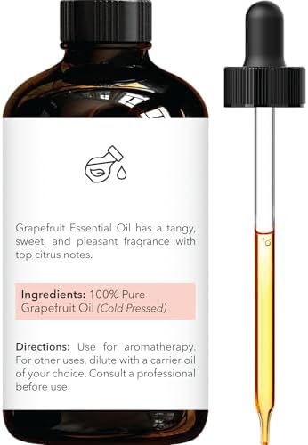 Brooklyn Botany Grapefruit Essential Oil - Huge 4 Fl Oz - 100% Pure and Natural - Premium Grade with Dropper - for Aromatherapy and Diffuser