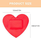 50Pcs Brand Adhesive Bandages Heart Shaped Fabric Bandages Waterproof and Breathable Care Patches for Kids and Adults 2.32 X 1.69 in
