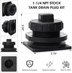 Stock Tank Drain Plug Kit Compatible with Rubbermaid Water Trough Stock Tank 100 50 70 150 300 Gallon,Water Trough Drain Plug for Rubbermaid FG424288BLA/FG424400BLA/FG424500BLA/FG424700BLA