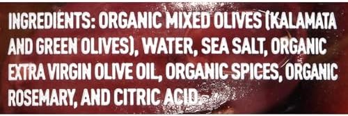Mario Camacho Greek Organic Kalamata and Green Olives Pitted with Rosemary and Olive Oil, 6.25 Ounce