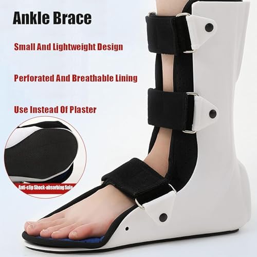 Foot Orthosis Adjustable Non-Slip Sole Ankle Joint Brace Fixed Magic Paste Breathable Removable Lining for Sprains Fractures Ankle,Left,L