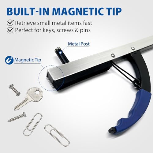 Blue Jay 32" Reacher Grabber Tool for Seniors - 2 Pack Lightweight Trash Picker Upper & Pick Up Stick with Magnetic Tip - Long Reach Mobility Aid for Wheelchair & Surgery Recovery