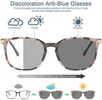 YIMI Blue Light Blocking Glasses Photochromic Sunglasses for Women Men Full Frame Anti UV Ray Filter Computer Gaming Glasses