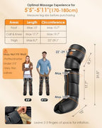 Gifts for Mom Dad, Leg Massager with Heat and Compression - Foot Calf Thigh Massage for Circulation and Pain Relief, Professional Compression Boots with 6 Modes, 9 Intensity, 4 Heat