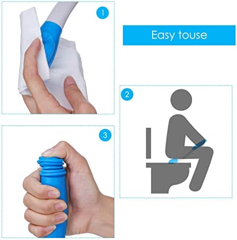 Toilet Aids for Wiping, Self Wipe Assist Tool with Ergonomic Handle & Auto-Release Button Bathroom Aids Butt Wiper for Limited Mobility Elderly & Post-Surgery Recovery
