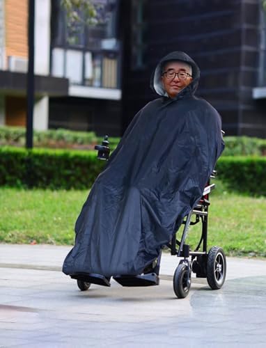 ANYOO Wheelchair Waterproof Poncho with Hood Reusable Cover Lightweight Poncho Cloak perfect for Adult