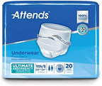 Attends Underwear, Disposable, Heavy Absorbency, Youth/Small, 80 Count