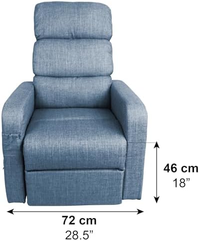 PEPE Mobility Power Lift Recliner Chair with Extended Footrest for Elderly People with Remote Control, Linen Fabric, Blue