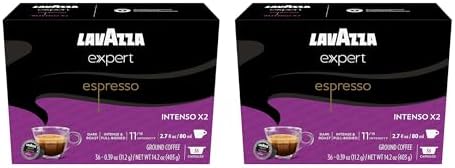 Lavazza Expert Espresso Intenso Double Shot Capsules, Dark Roast, Arabica and Robusta Blend, Compatible with Lavazza Classy Machines (72 Capsules)