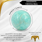 Wholesale Gem Shop Natural Amazonite Quartz 40-45 mm Ball Sphere Gemstone A+ Hand Carved Crystal Altar Healing Devotional Focus Spiritual Chakra Cleansing Metaphysical Gift for Men Women