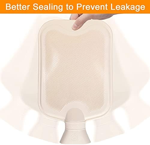 Hot Water Bag Hot Water Bottle 2 Liter Heat Up and Refreezable Hot Cold Pack with Plush Leopard Print Cover for Pain Relief Hot Cold Therapy