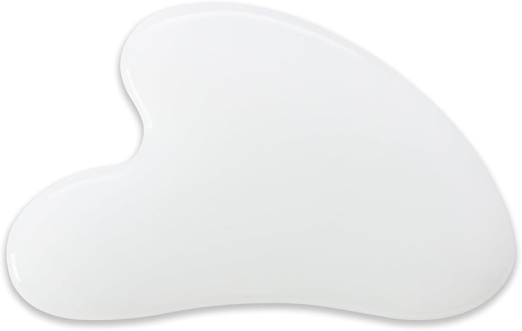 Gua Sha Jade Stone Gua Sha Massage Tool, Guasha Tool for Face and Body Skin Massage. Tools for SPA Acupuncture, Pink Stone for Body Face Neck and Eye, Skin Care Gift for Woman (White)