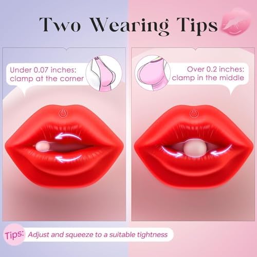 Nipple Clamps Viboators Sensory Toys Woman, Nipple Clips for Adult Women Play Adjustable Pressure Non Piercing Nipple Clips with Chain - (Ring) - TVD683 (Red)