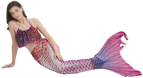 Mermaid Adult Performance Wear, Fishtail Princess Dress 3-Piece Set, Top and Pants Beachwear