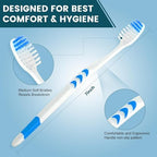 Navona 100 PCS Premium Toothbrushes Bulk, Individually Wrapped Toothbrushes, Disposable Toothbrush, Medium Soft Bristle Bulk Toothbrushe for Travel Hotel Donation, Ergonomics Handle