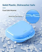 JMU Retainer Case with Vent Holes Orthodontic Storage Case Travel Box for Aligner & Mouth Guard (2 Pcs, Blue and White)