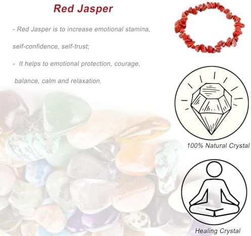 Erliway Crystals Stretch Bracelet Irregular Beads Stretch Bracelet Healing Crystals Chips Bracelet Natural Gemstone Bracelets for Women Jewelry Reiki Meditation