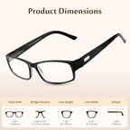 TruVision Readers 9504H Reading Glasses for Men & Women 1 or 3 Pk