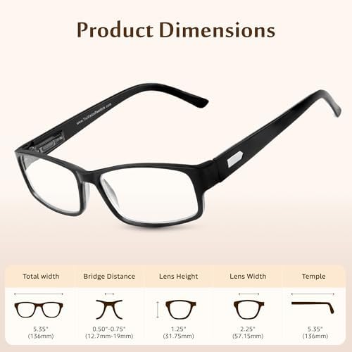 TruVision Readers 9504H Reading Glasses for Men & Women 1 or 3 Pk