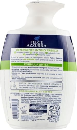 Felce Azzurra - Detergente Intimo Fresco - pH 4.5 Freschezza Naturale - 250ml (8.4 Fl Oz) 1 unit - Made in Italy [italian import]