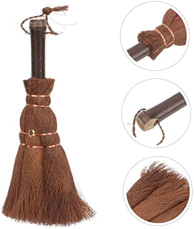 Handmade Straw Woven Bamboo Broom Short Handle Duster for Kitchen Decor