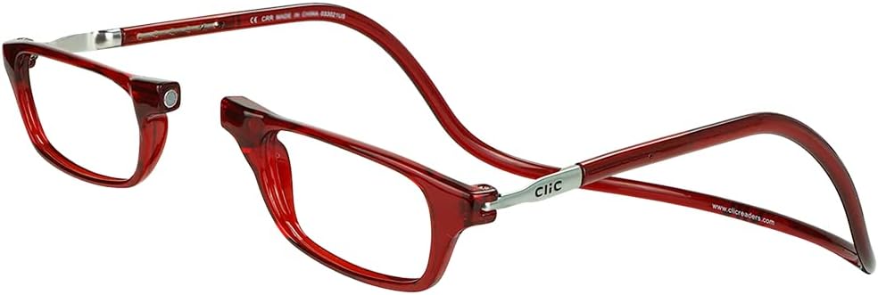 Clic Magnetic Reading Glasses - Adjustable Neck Hanging Readers - Secure Fit with Rigid Headband - Original (S-M)