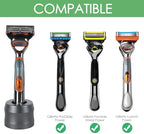 Linkidea 2 Pack Aluminum Alloy Razor Stand, Opening Dia 0.86" (22mm) Men's Shaving Stand for Bathroom Countertops, Compatible with Fusion 5 Power, ProGlide Shield Power (Grey)