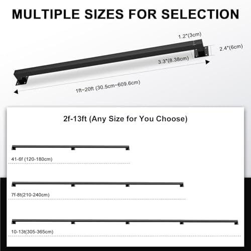 5FT Stair Railing Indoor, Black Metal Wall Mounted Handrail for Stairs, 500lbs Load Capacity Industrial Pipe Hand Rails for Indoor Stairs/Outdoor Use/Home/Loft/Porch/Deck, Rust-Resistant (Iron 5FT)