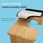 Bamboo Toilet Stool 7 Inch, Foldable Squat Stool with Soft Foot Cushion Cover — Relieve Constipation & Improve Posture, No-Assembly, Non-Slip, Poop Stool for Adults & Kids