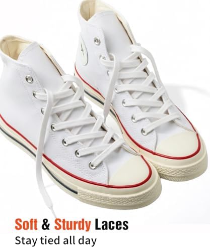 Handshop 2 Pairs Flat Athletic Shoelaces 5/16" in 40"-63" Wide Sneaker Replacement Shoe Laces