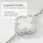 SHINYY Four Leaf Clover Bracelet for Women | 18K Gold Plated Cubic Zirconia Link Bracelet | 4 Leaf Lucky Jewelry Gift for Her