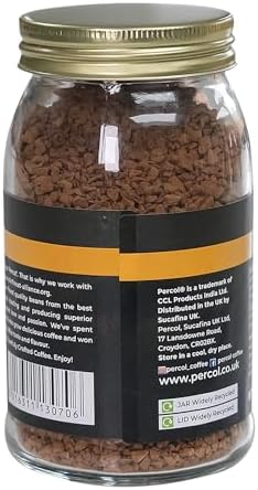 PERCOL SMOOTH COLOMBIA INSTANT COFFEE -- Easy Drinking Colombian Flavor, Aroma and Taste -- Fairtrade Certified 100% Arabica Beans Freeze-Dried Coffee - Lighter Strength Blend 6 Pk 3.5 oz