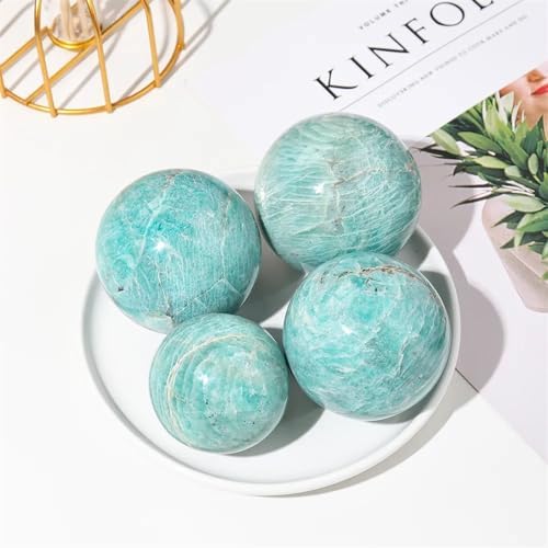 AtkitS Natural Amazonite Crystal Ball Magic Ball Amazonite Magic Divination Energy Home furnishings (Size : 5-6cm)