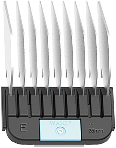 WAHL Professional Animal Stainless Steel Attachment Guide Comb Detachable Blade Pet Clippers - #E, 1 Inch Cut Length (3378-100), Light Blue