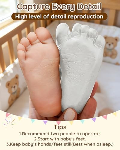 Lilian&Gema Baby Casting Kit Hands and Feet Mold - 3D Baby Hand & Foot Molds for Newborn Keepsake, Perfect Gifts for New Mom, First Birthday, Baby Shower